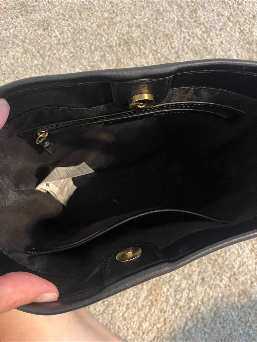 Brand new! Never used!Muriade Black Leather shoulder purse with Drawstring Pouch - Picture 5 of 8